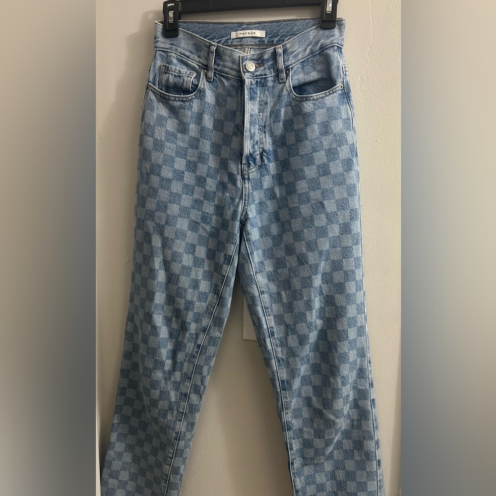 PacSun Blue Checkered Slim jeans 0094 - Picture 2 of 10